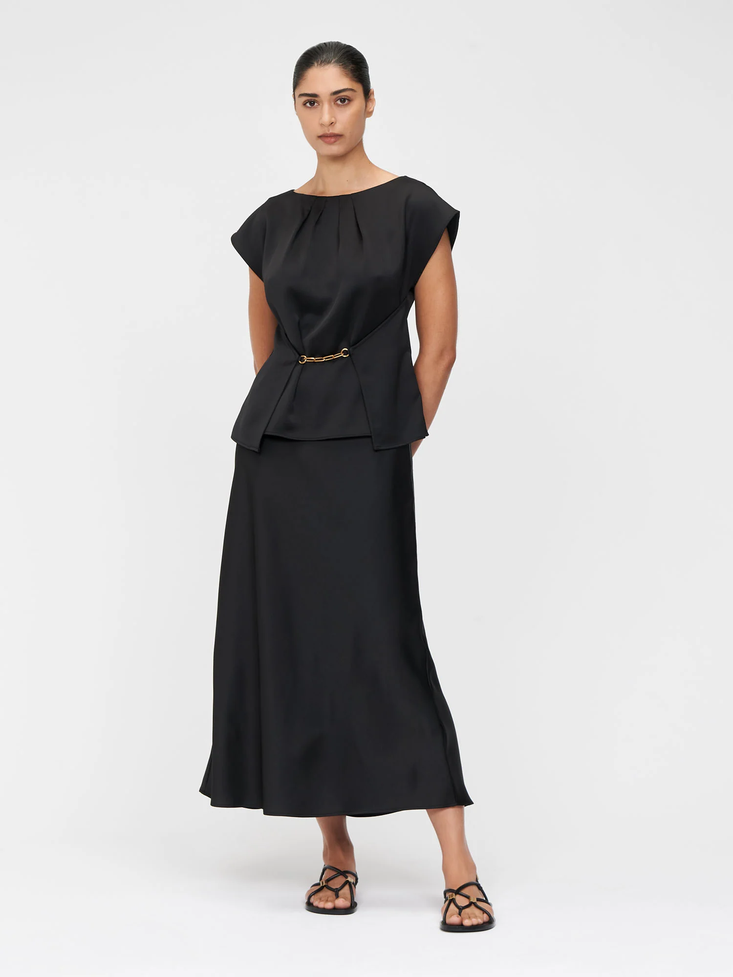LUSTRED SATIN BIAS SKIRT - Image 5
