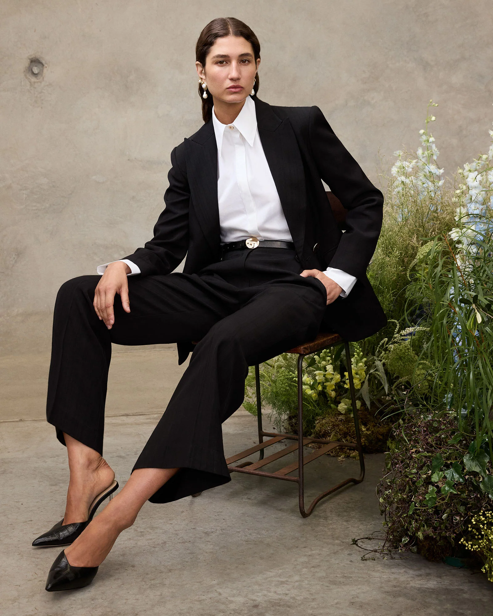 LUSTRED WEAVE CROPPED FLARED PANT - Image 4