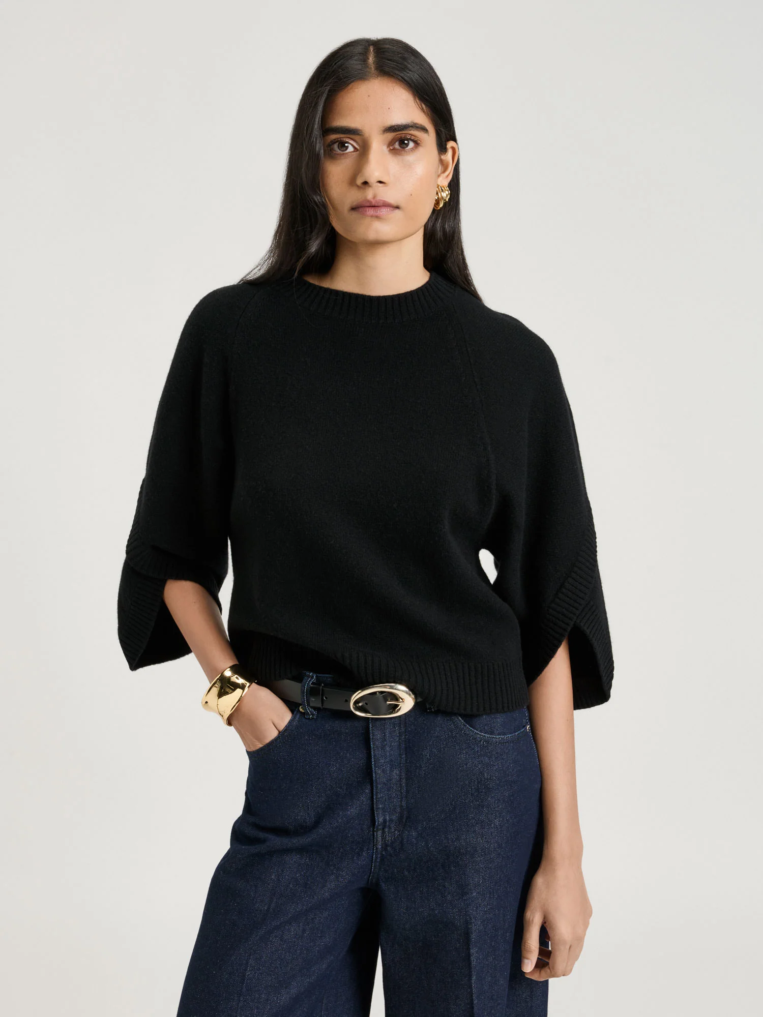 Merino Cape Sleeve Sweater - Image 6