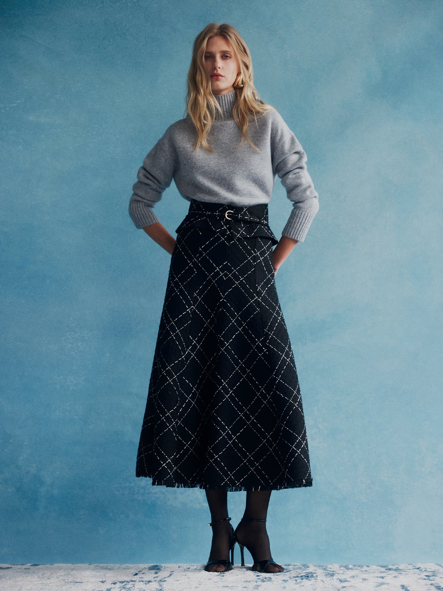 MERINO CASHMERE BLEND OVERSIZED FUNNEL NECK SWEATER - Image 6