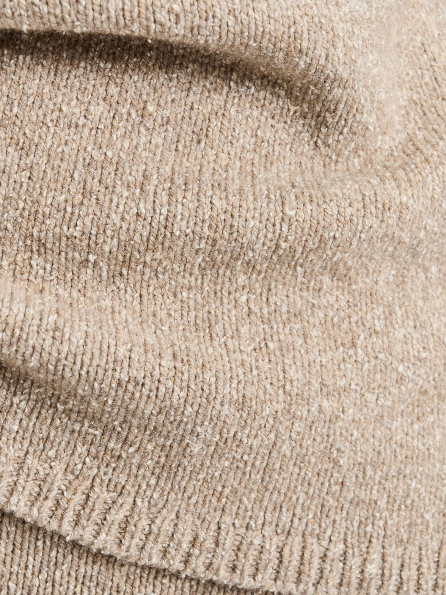 MERINO SILK BLEND TEXTURED FUNNEL NECK SWEATER - Image 4