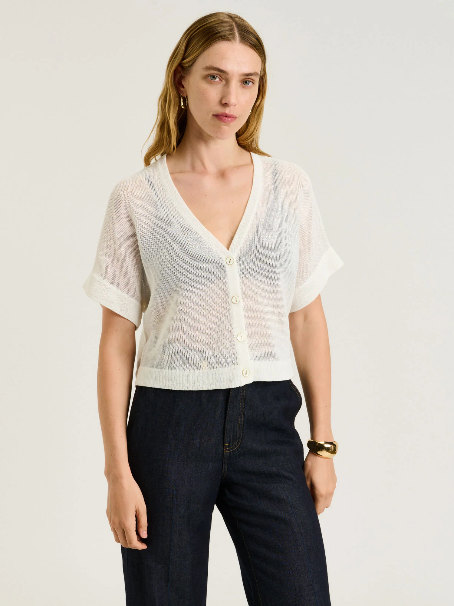 MESH KNIT CARDIGAN
