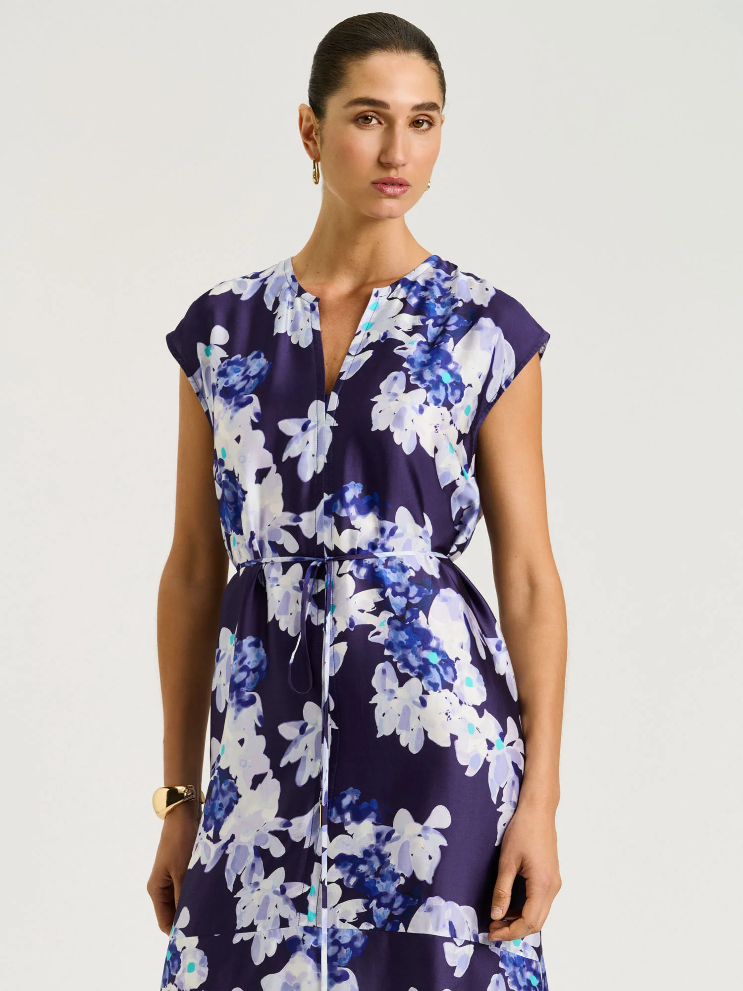 MIDNIGHT CLIMBING VINE SATIN MIDI DRESS - Image 2