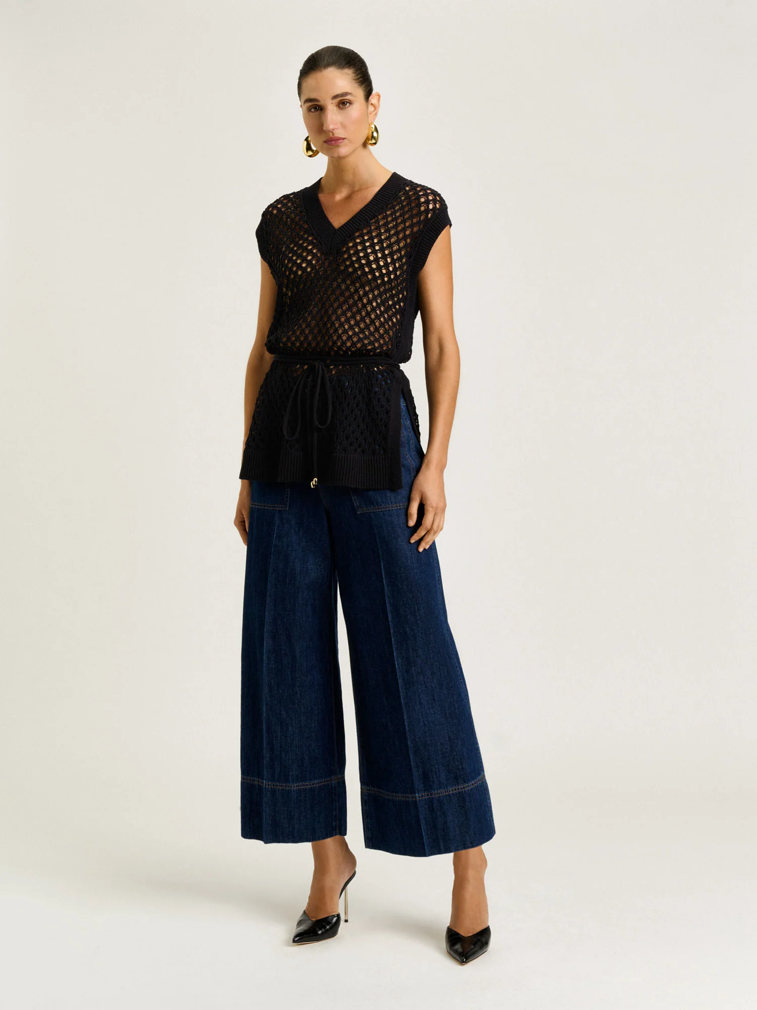 OVERSIZED CROCHET KNIT TUNIC - Image 3