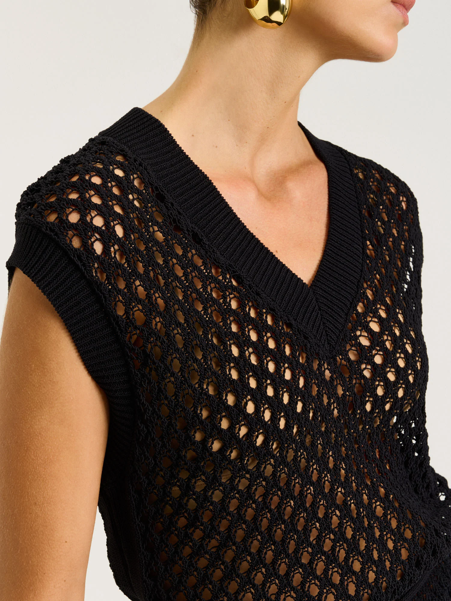 OVERSIZED CROCHET KNIT TUNIC - Image 4