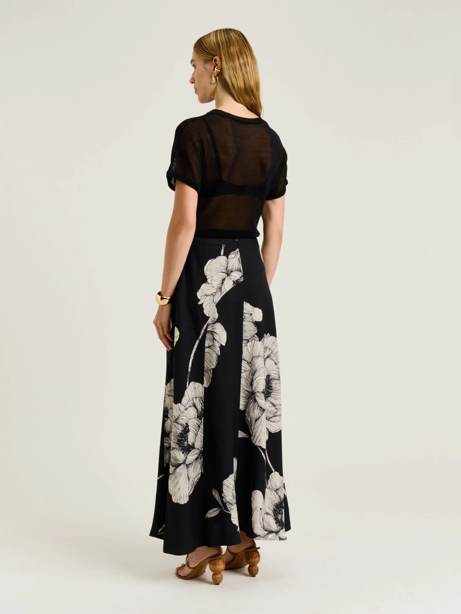 PETITE POPPY VISCOSE LINEN MAXI SKIRT - Image 3