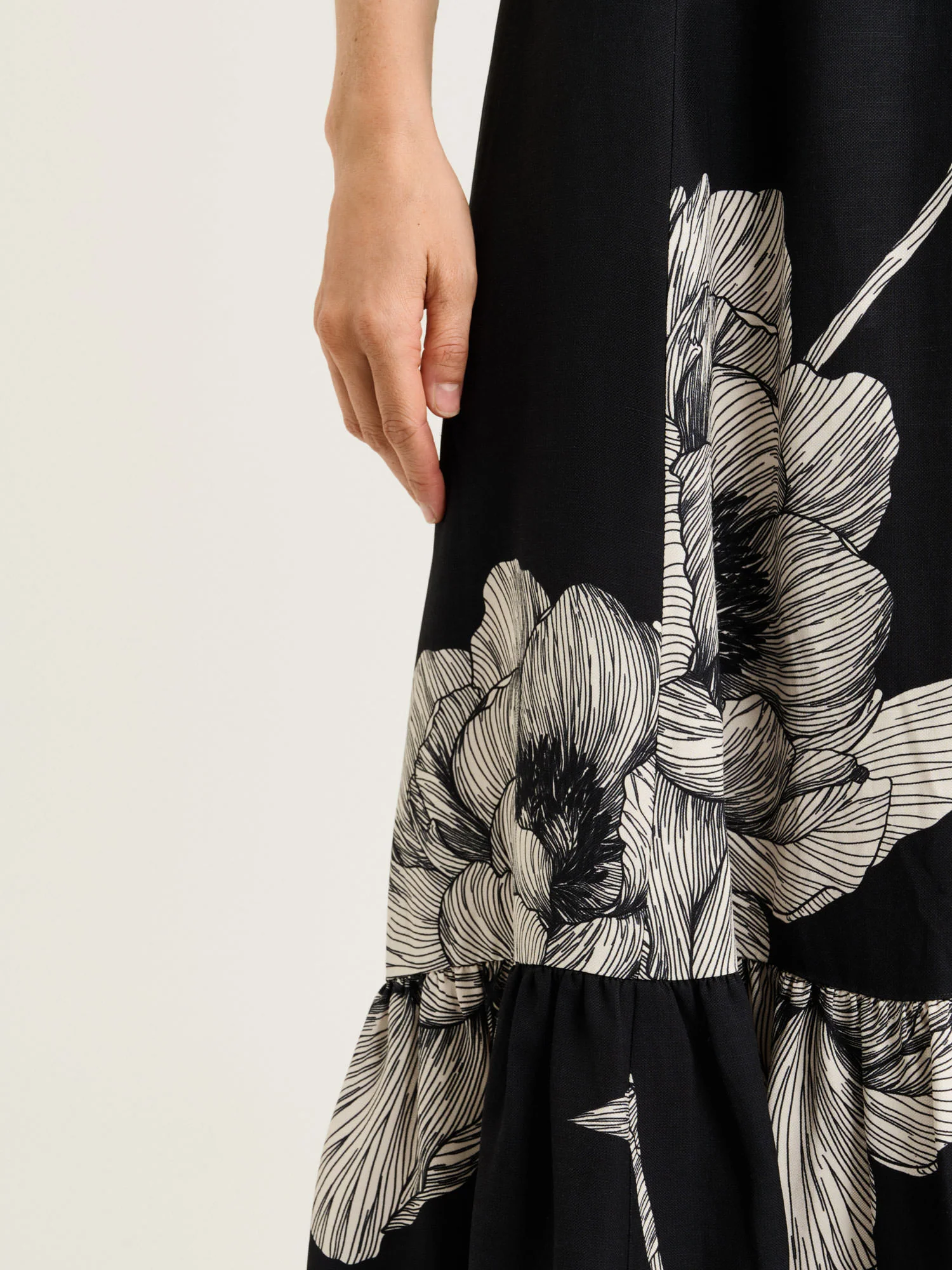 PETITE POPPY VISCOSE LINEN RUFFLE DRESS - Image 5