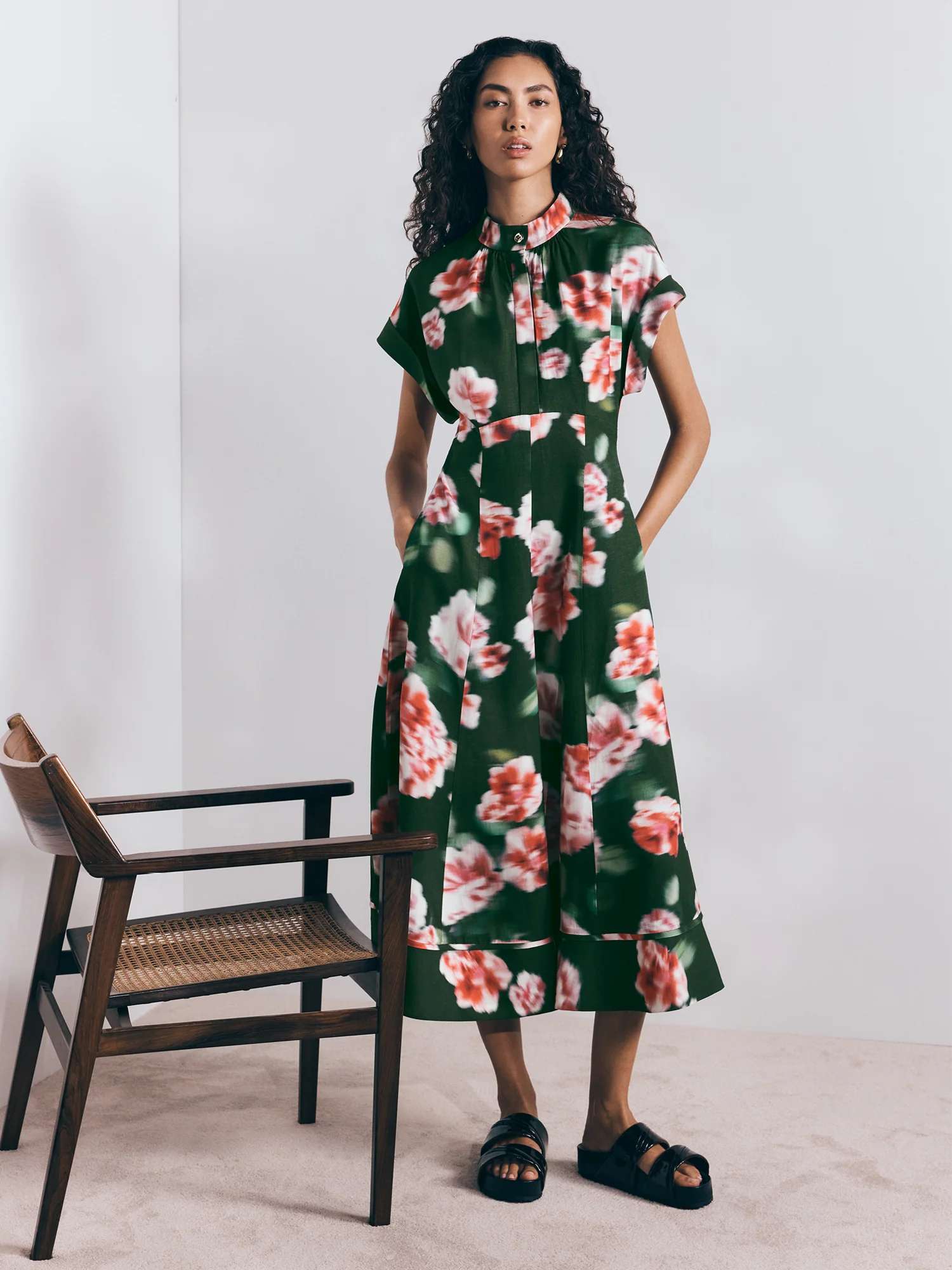 PINK HAZE FLORAL MIDI DRESS - Image 5