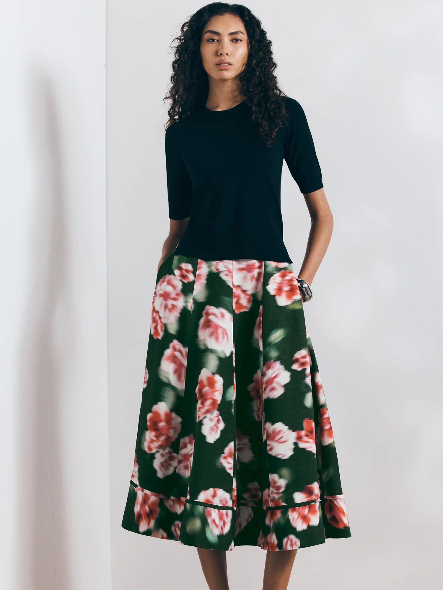 PINK HAZE FLORAL MIDI SKIRT - Image 5
