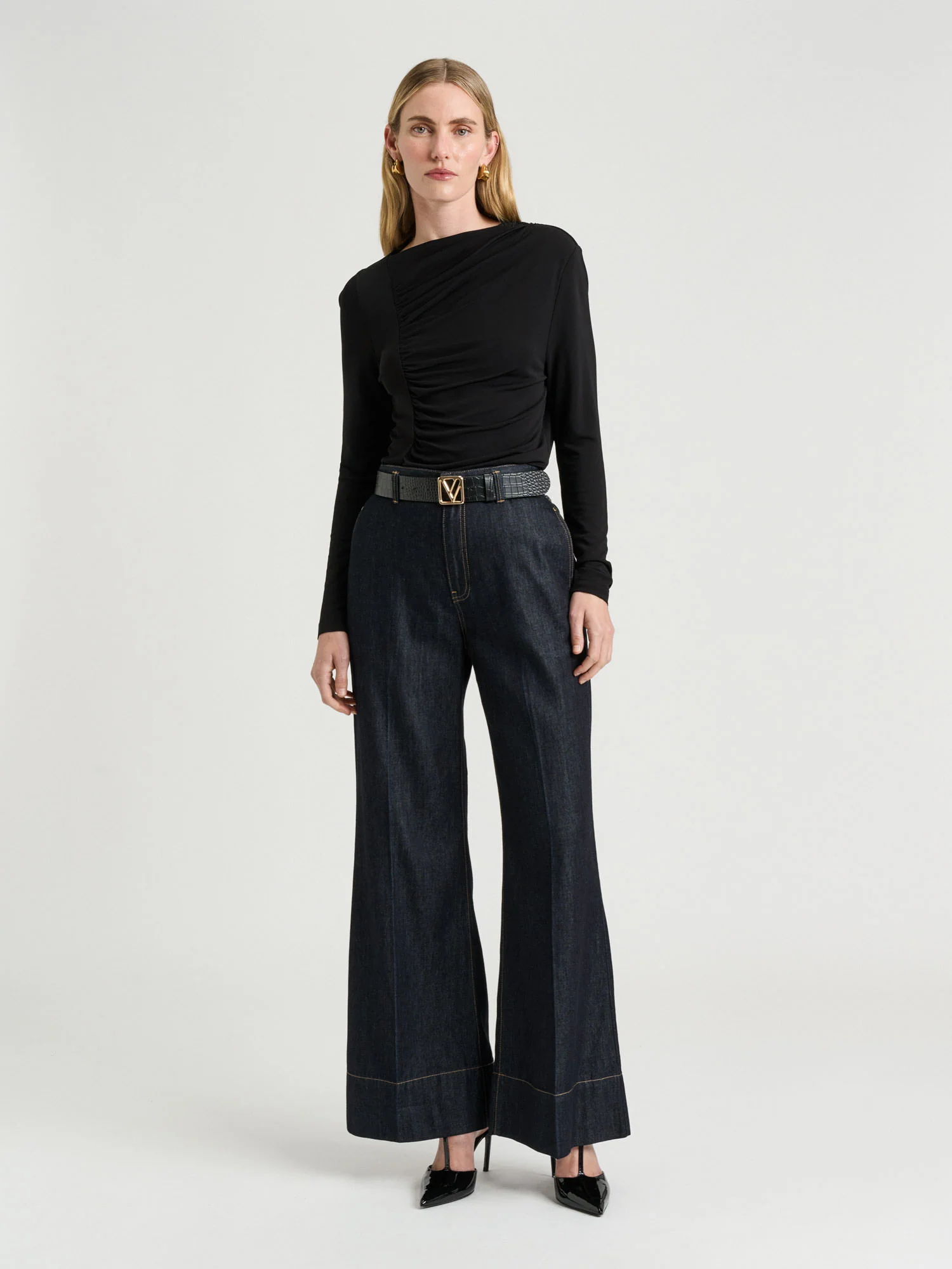 PLAIN DRAPEY JERSEY CREPE TOP