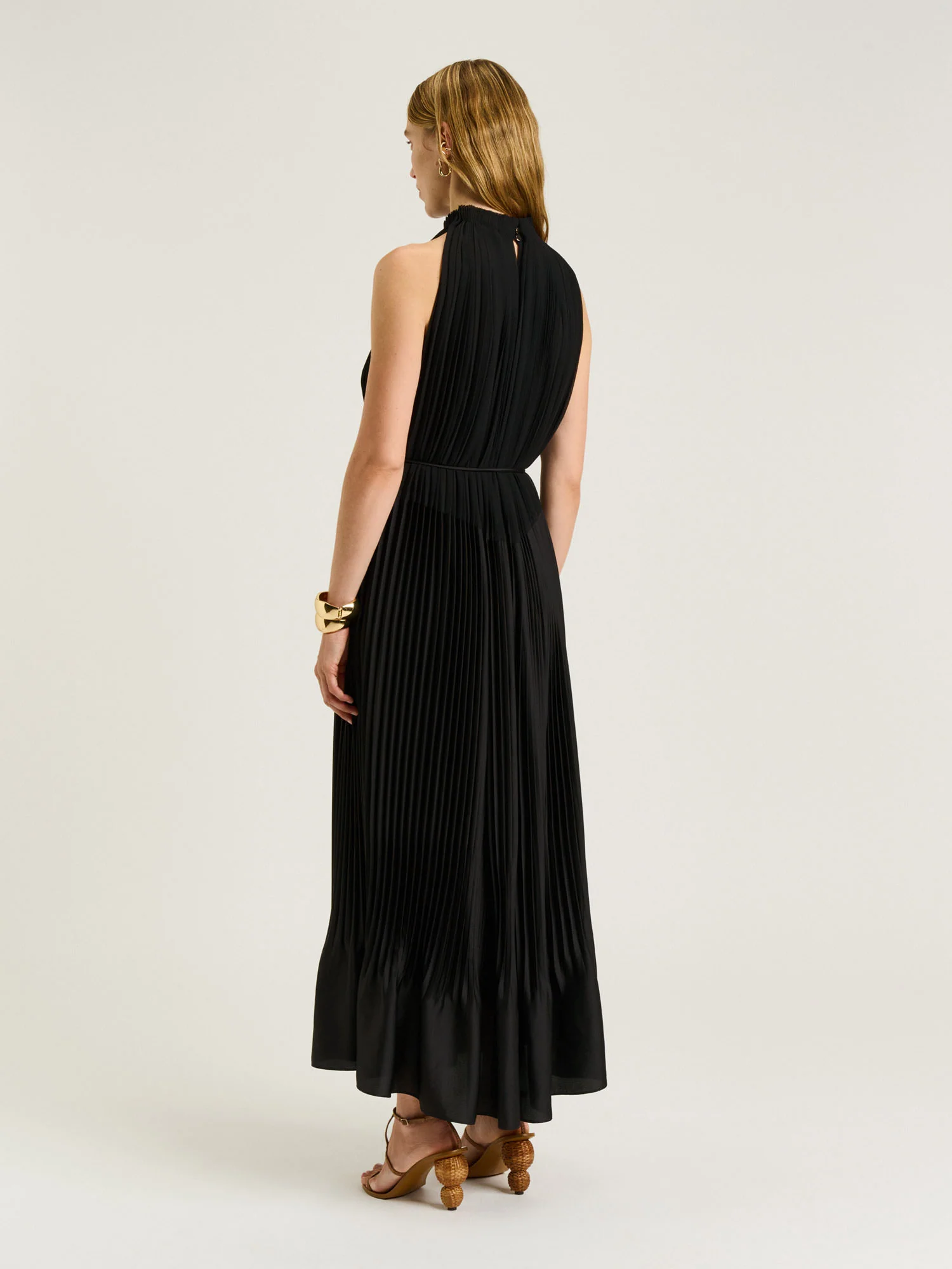 PLEATED SATIN MAXI DRESS - Image 3