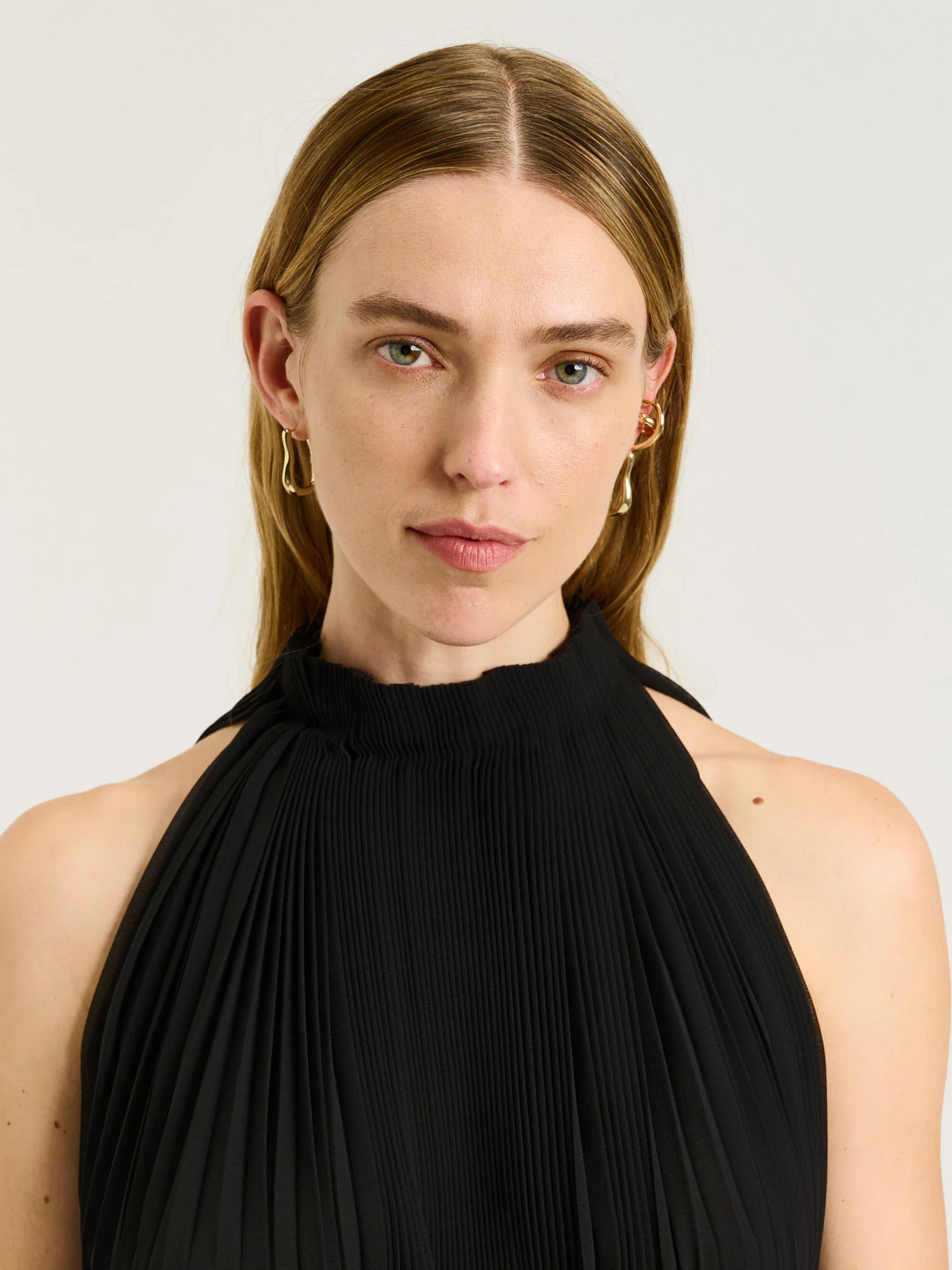 PLEATED SATIN MAXI DRESS - Image 4