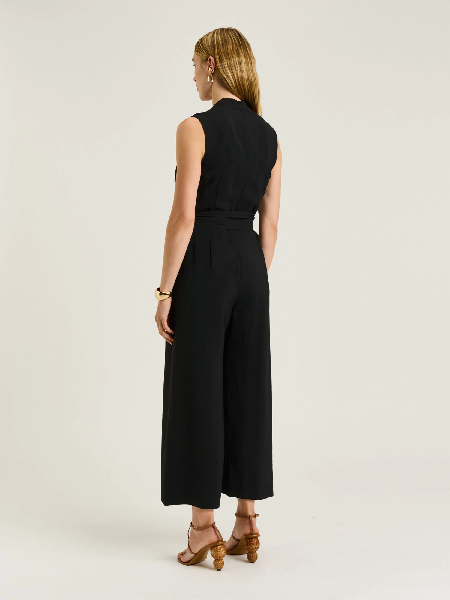 RAYON BLEND BELTED JUMPSUIT - Image 3