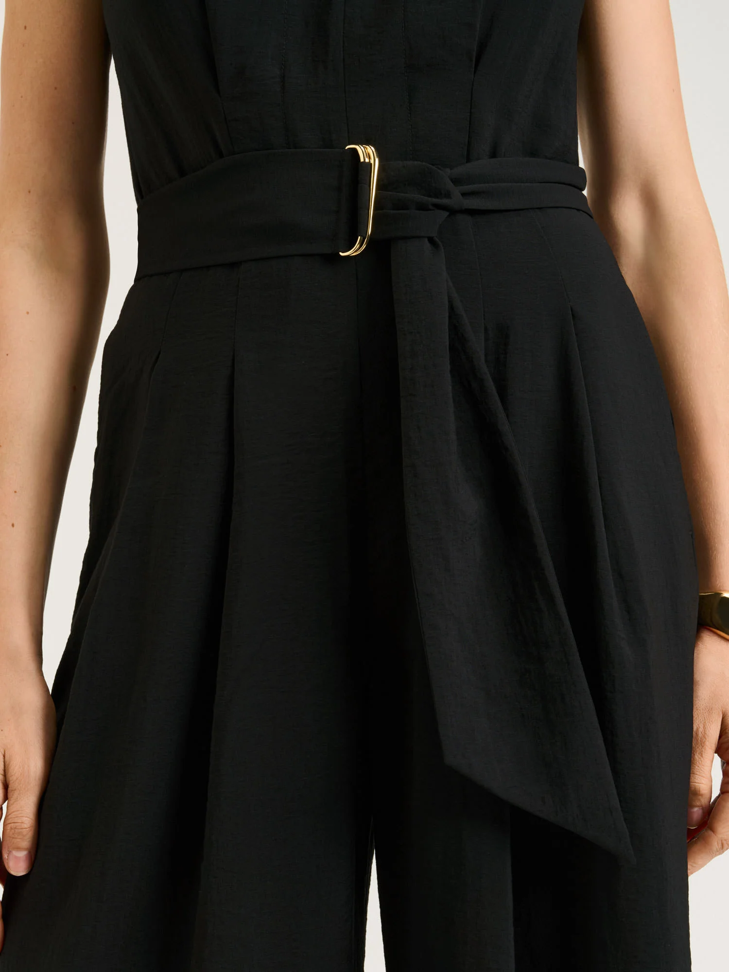 RAYON BLEND BELTED JUMPSUIT - Image 5