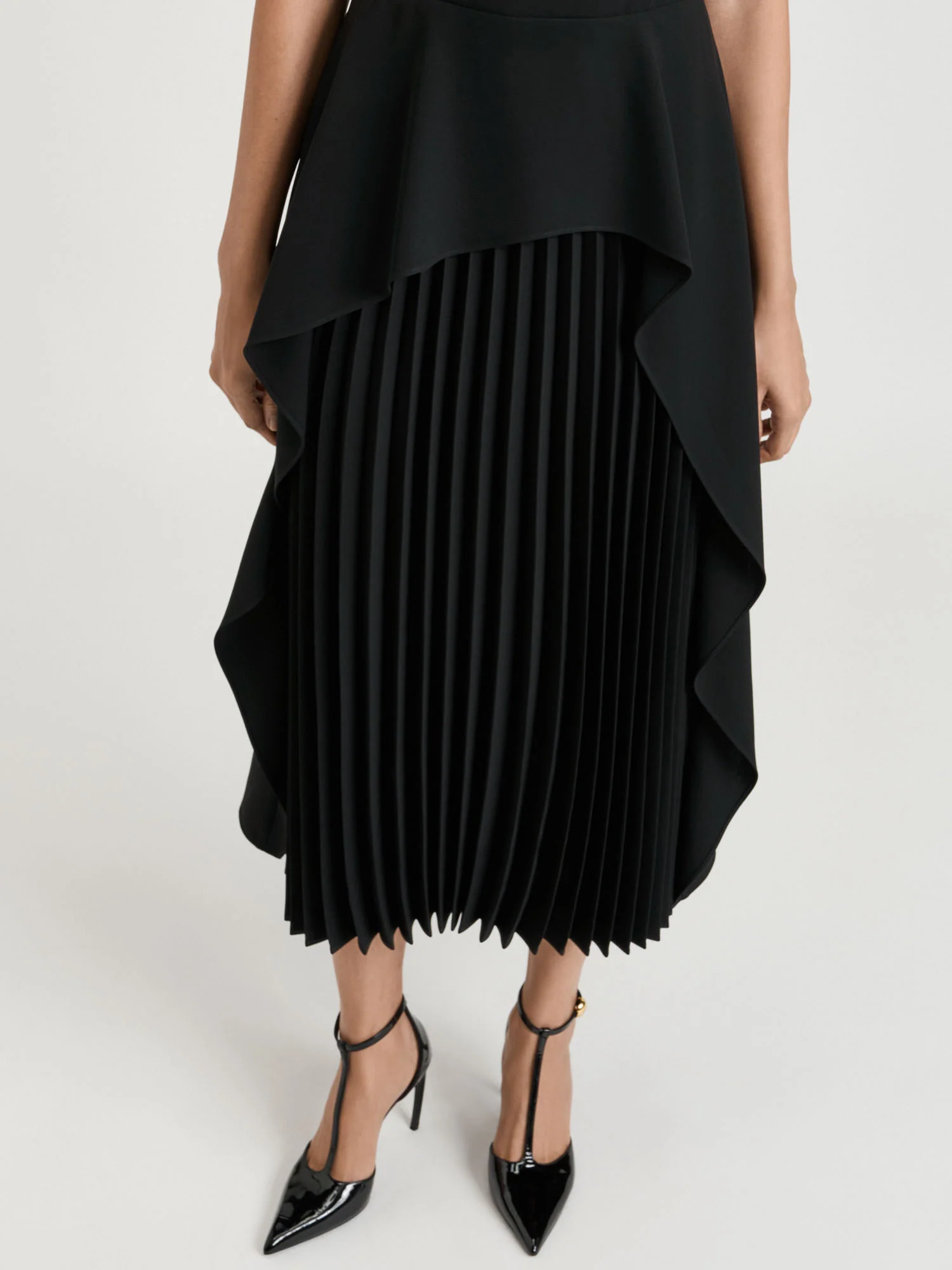 SATIN BACK CREPE WATERFALL MIDI DRESS - Image 3
