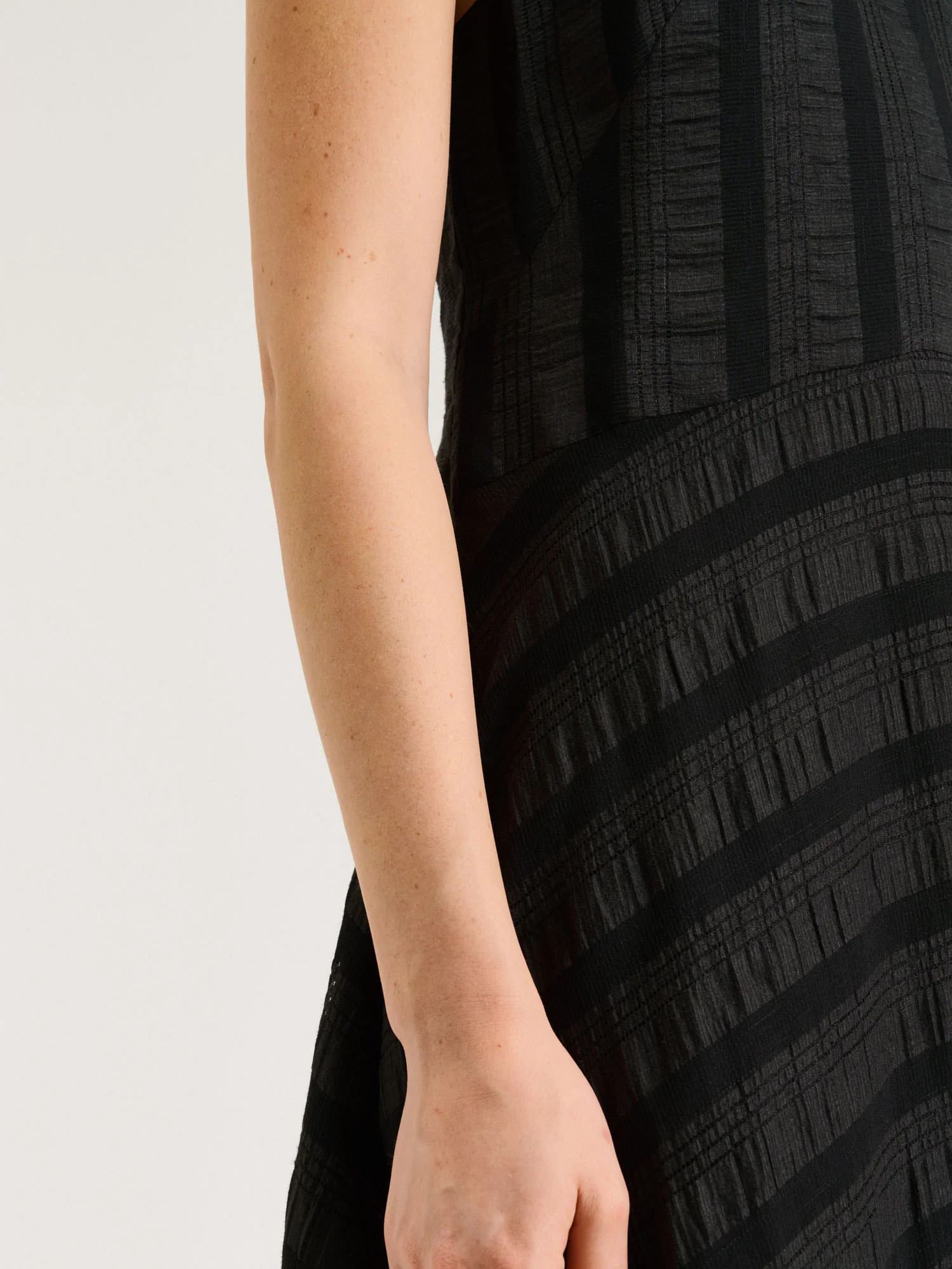 SHEER TEXTURED STRIPE MAXI DRESS - Image 3