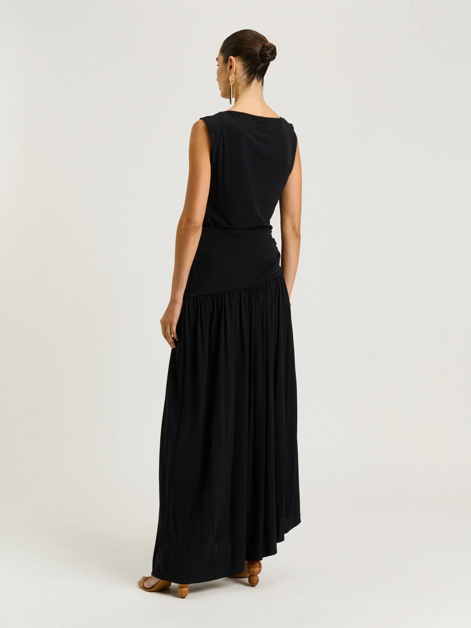 SLINKY JERSEY DRAPED BOAT NECK TOP - Image 5