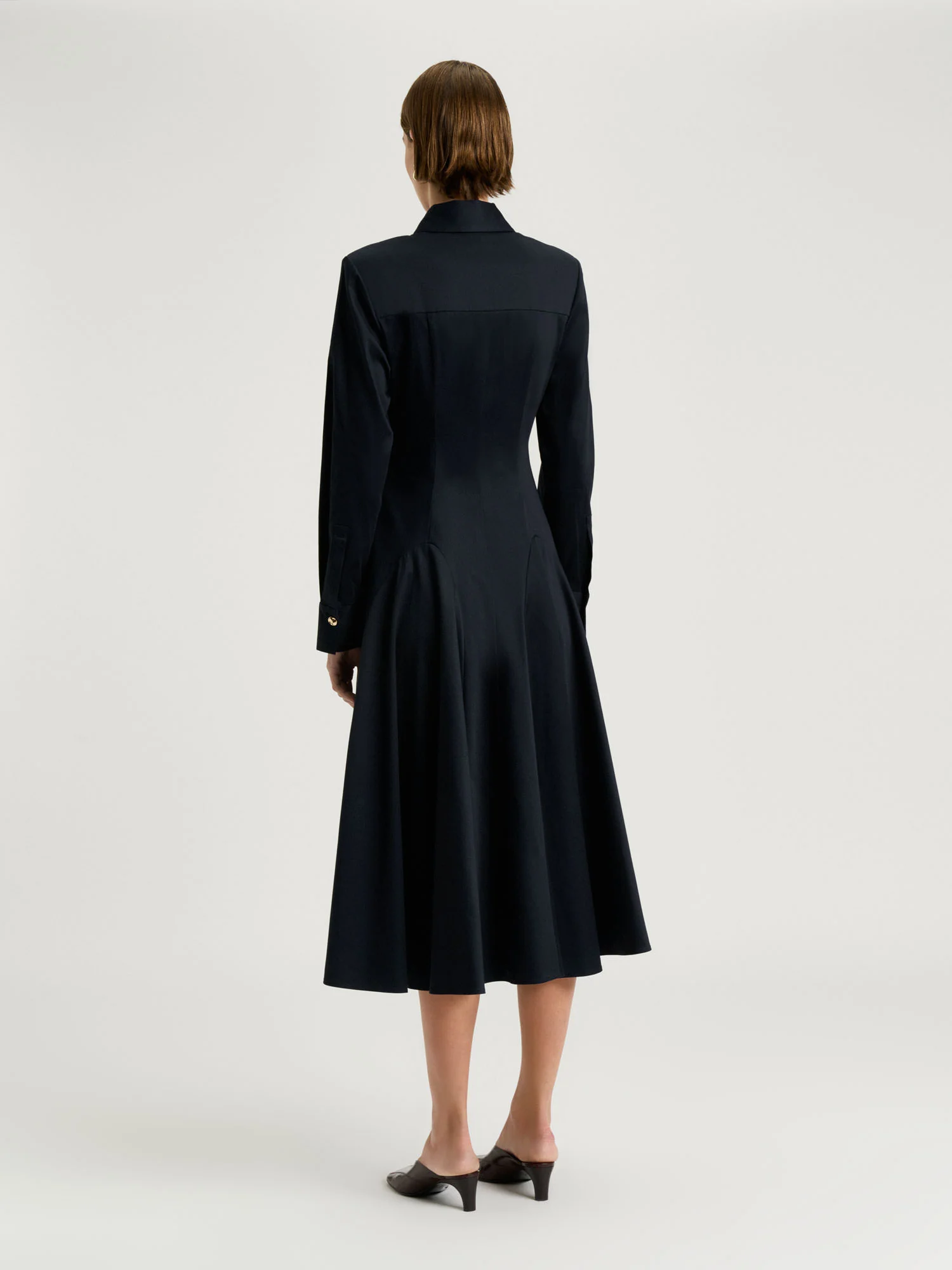 STRETCH COTTON SATEEN SHIRTDRESS - Image 5