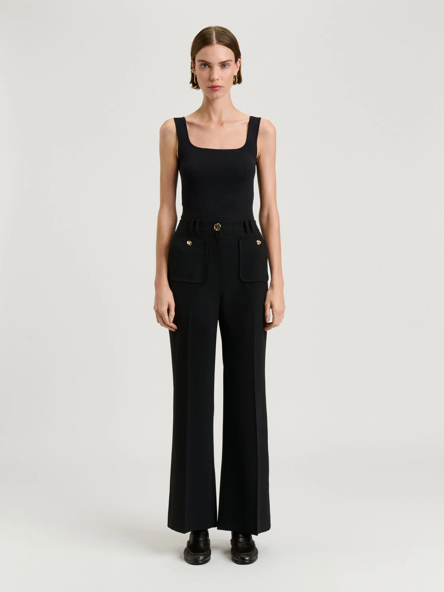 STRETCH CREPE FLARED PANT