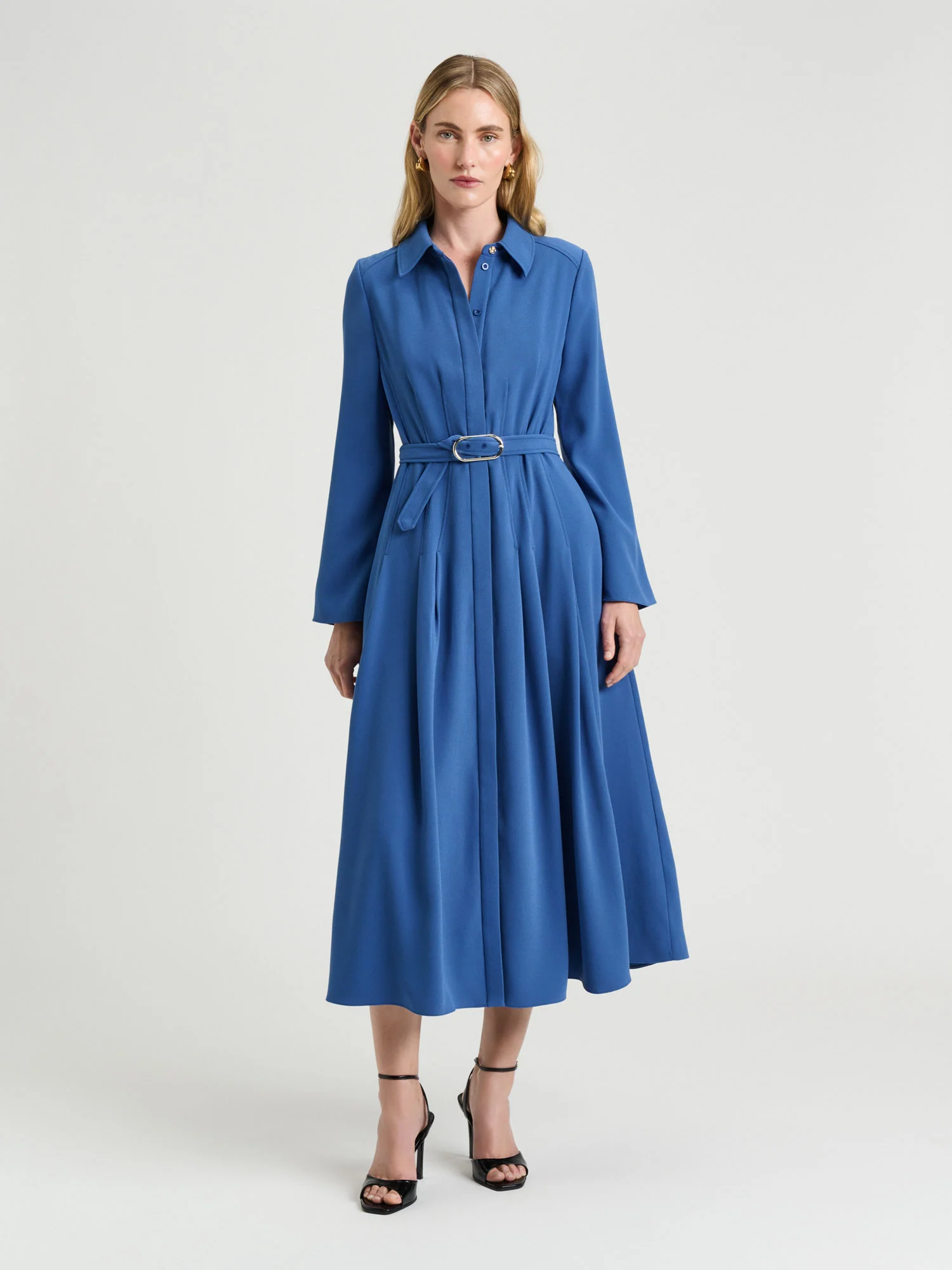 STRETCH CREPE SHIRTDRESS