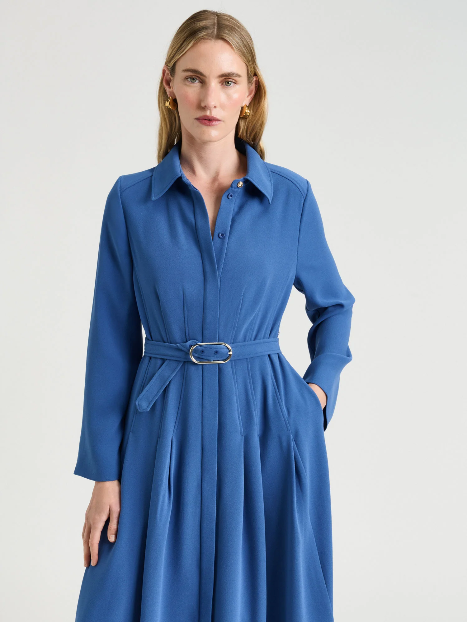 STRETCH CREPE SHIRTDRESS - Image 2