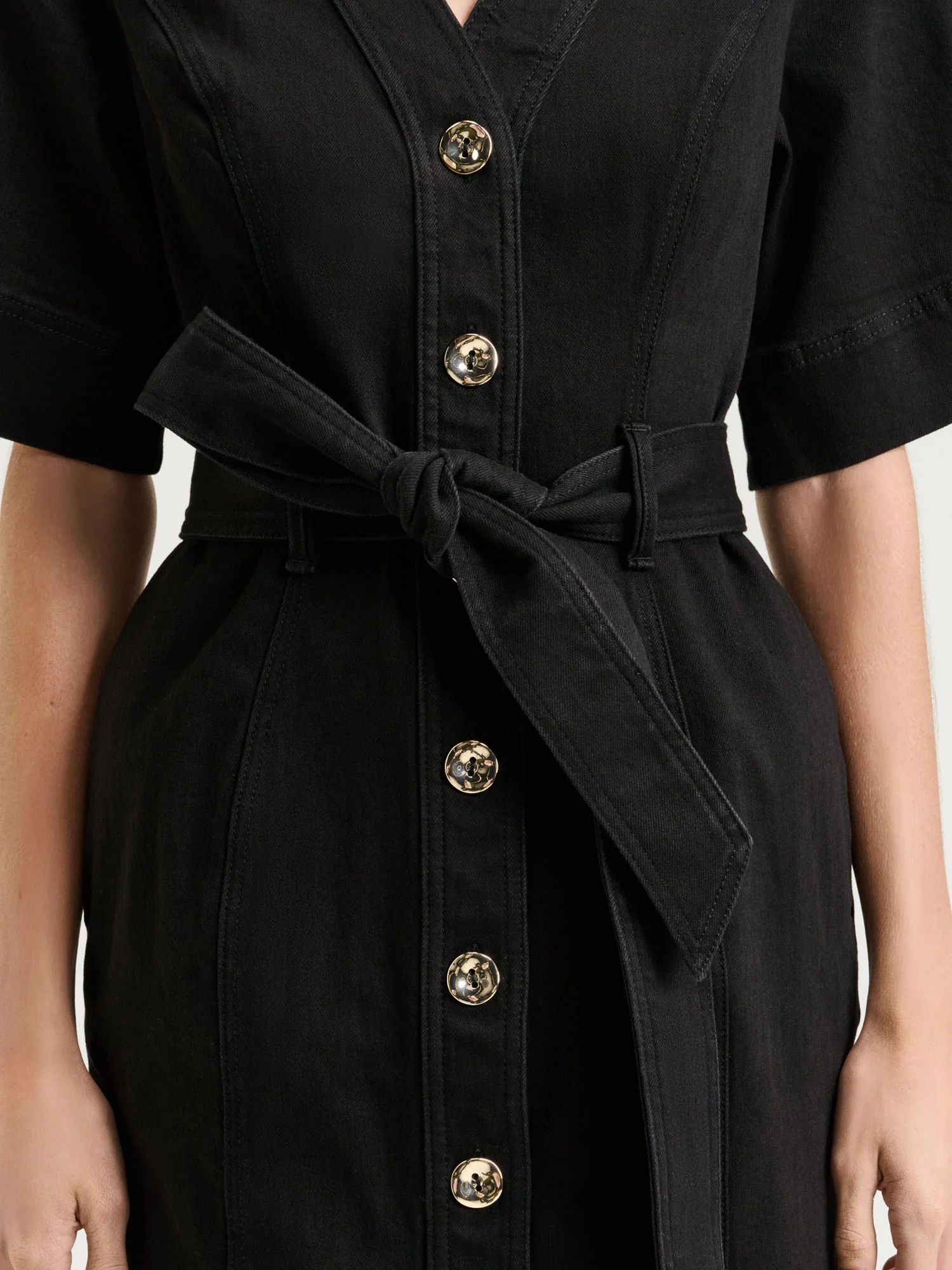 STRETCH DENIM PENCIL DRESS - Image 3