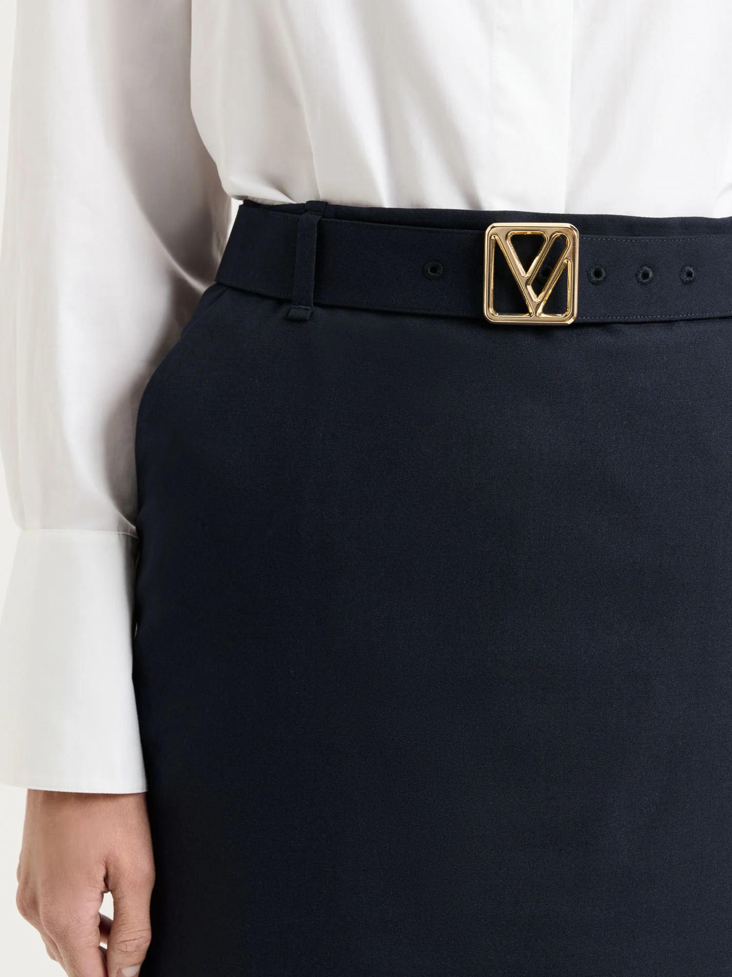 STRETCH SUITING PENCIL SKIRT - Image 3