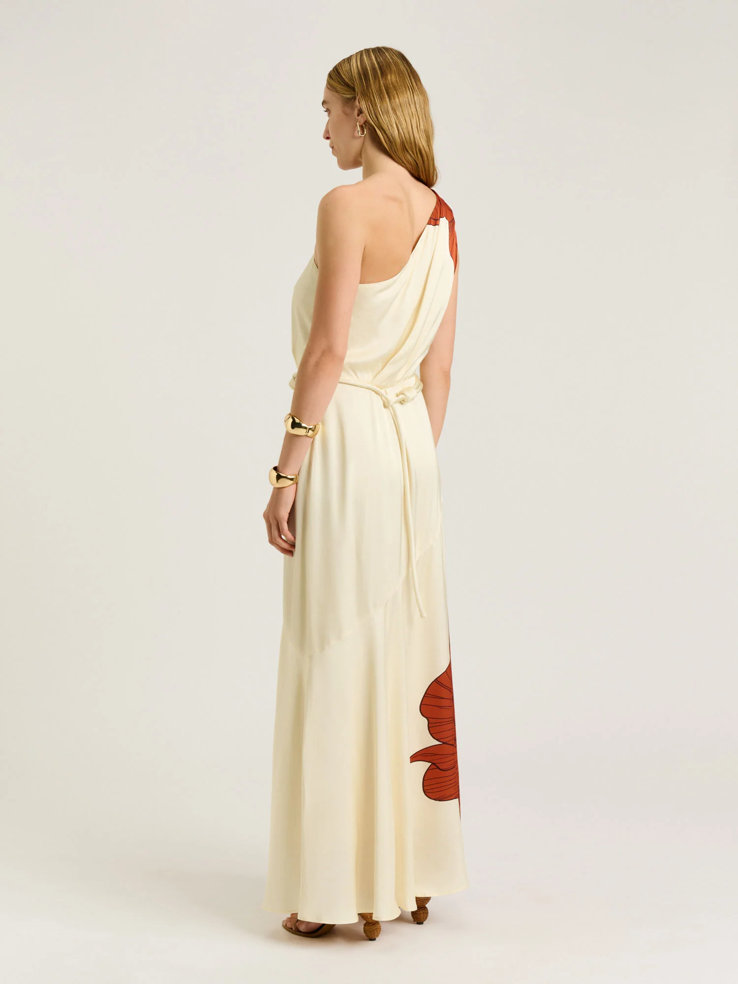 TERRACOTTA POPPY ASYMMETRIC MAXI DRESS - Image 5