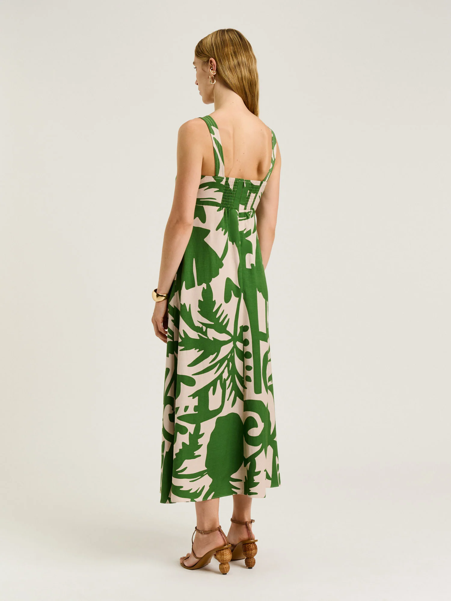 TROPICAL SHADOW VISCOSE LINEN SUNDRESS - Image 3