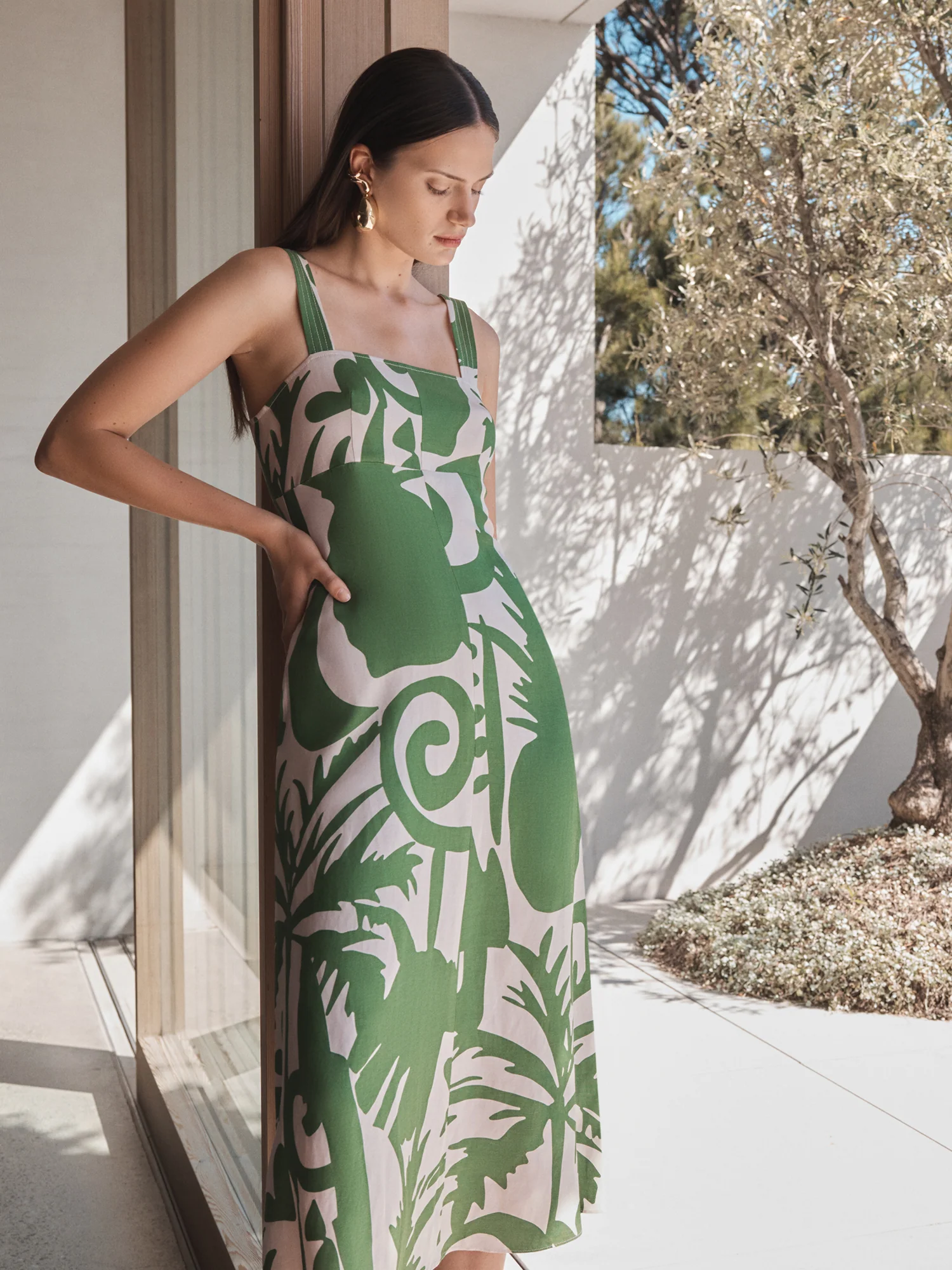 TROPICAL SHADOW VISCOSE LINEN SUNDRESS - Image 7