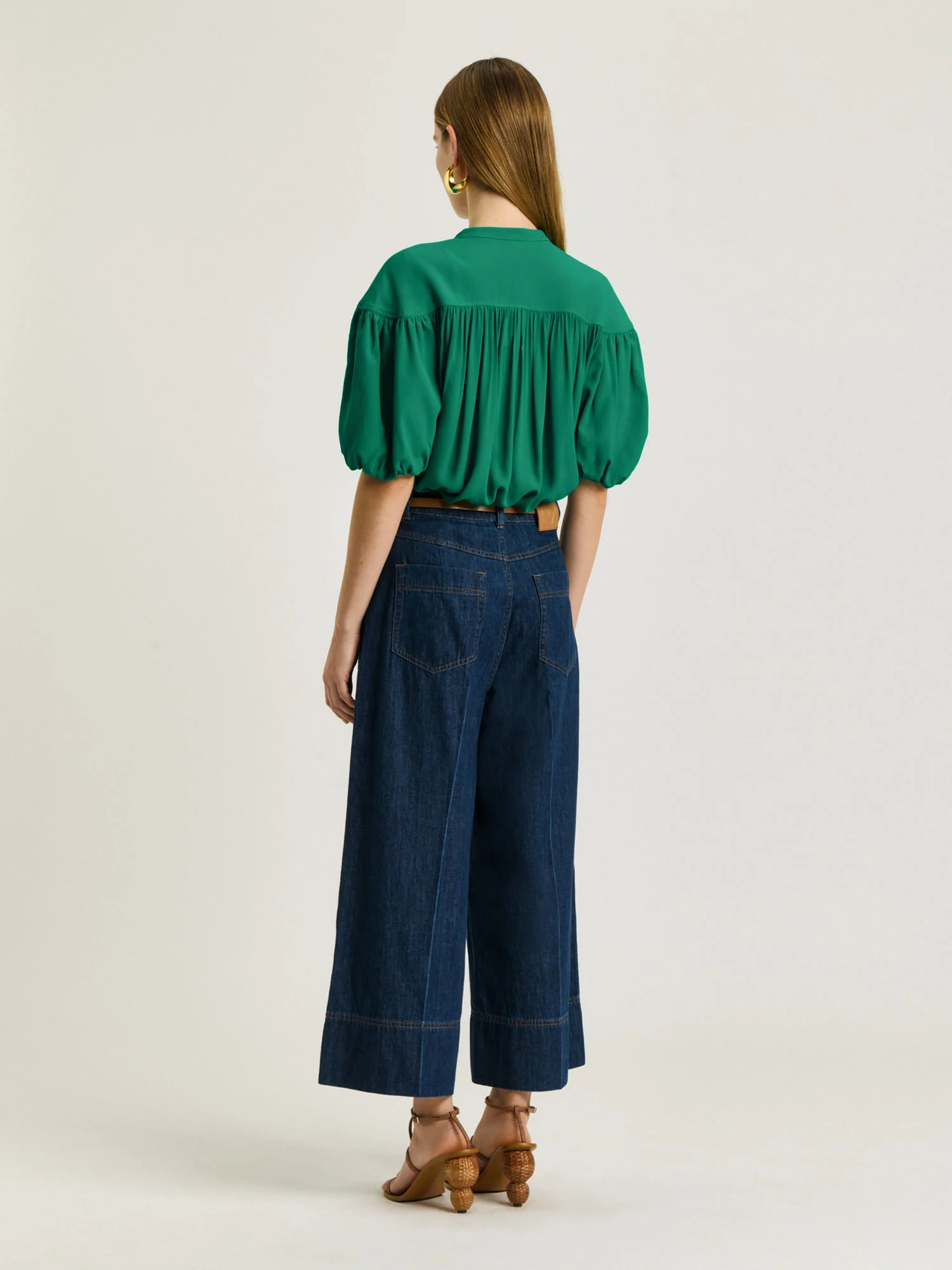 VISCOSE GEORGETTE GATHERED BLOUSE - Image 4