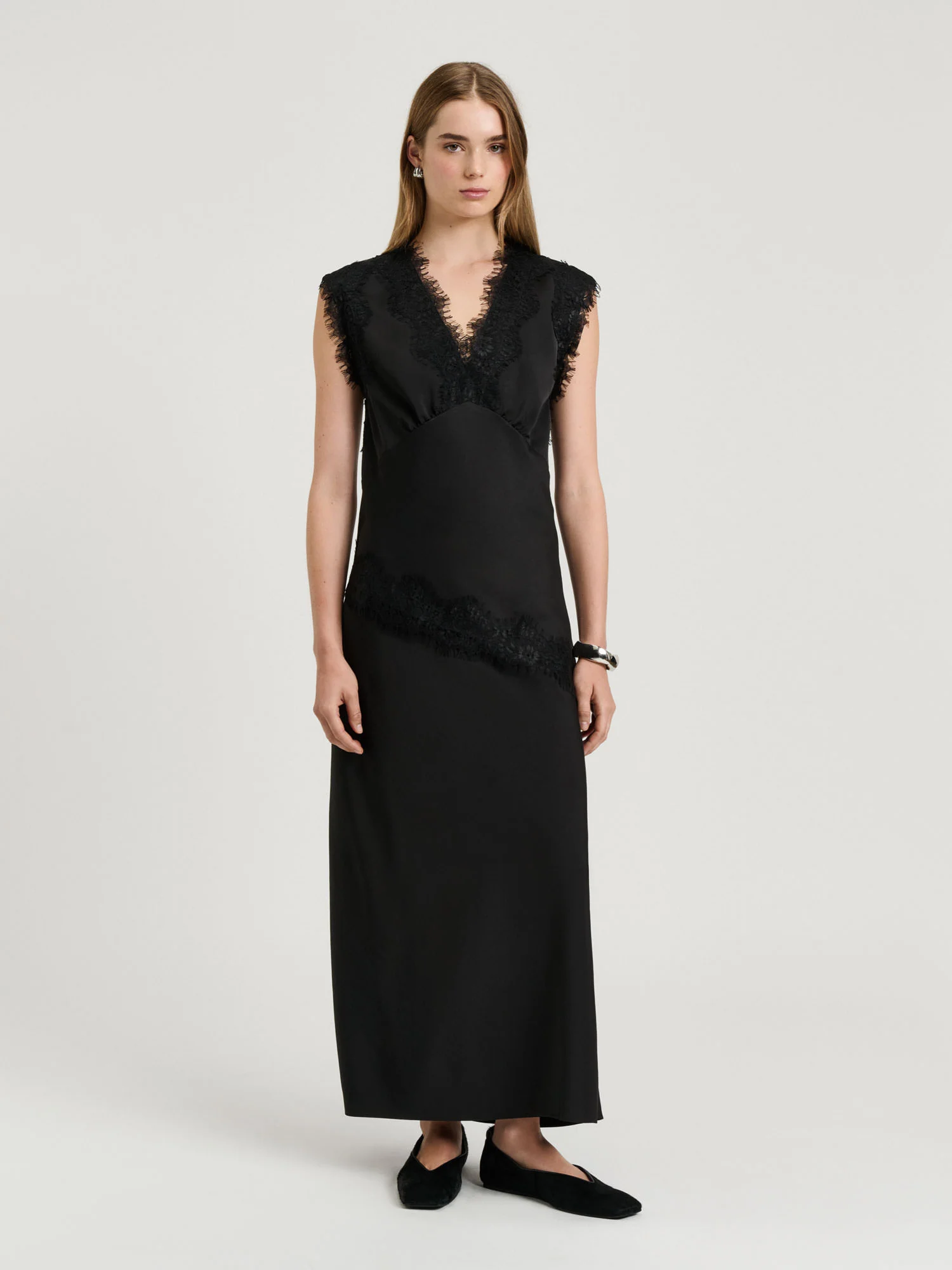 WASHED SATIN LACE TRIM TOP - Image 2