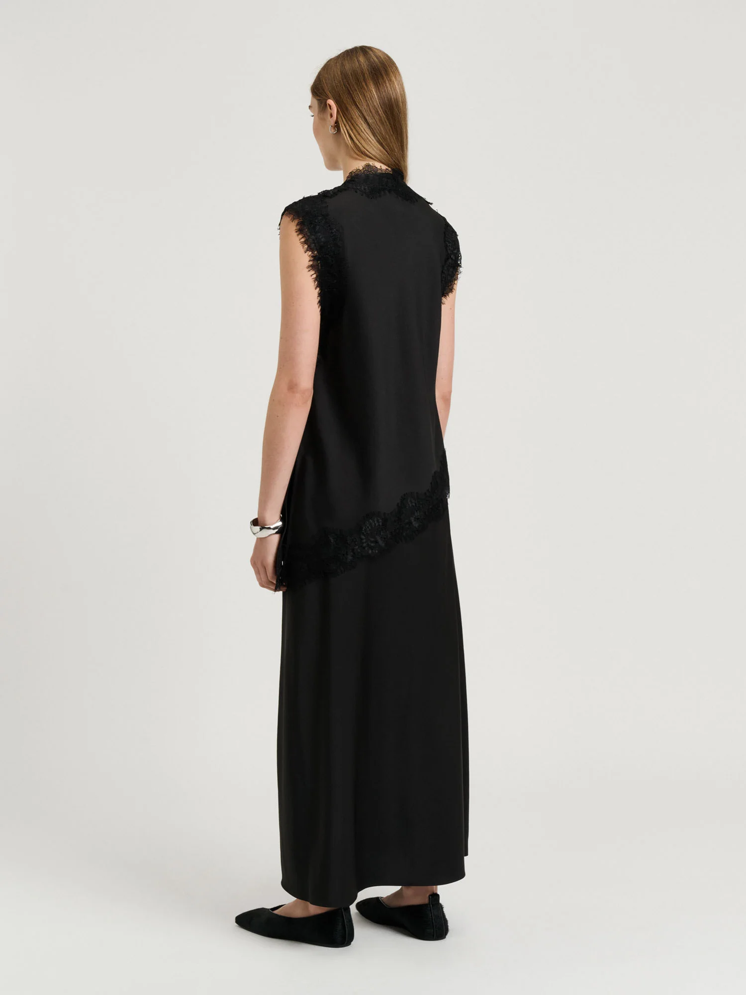 WASHED SATIN LACE TRIM TOP - Image 4