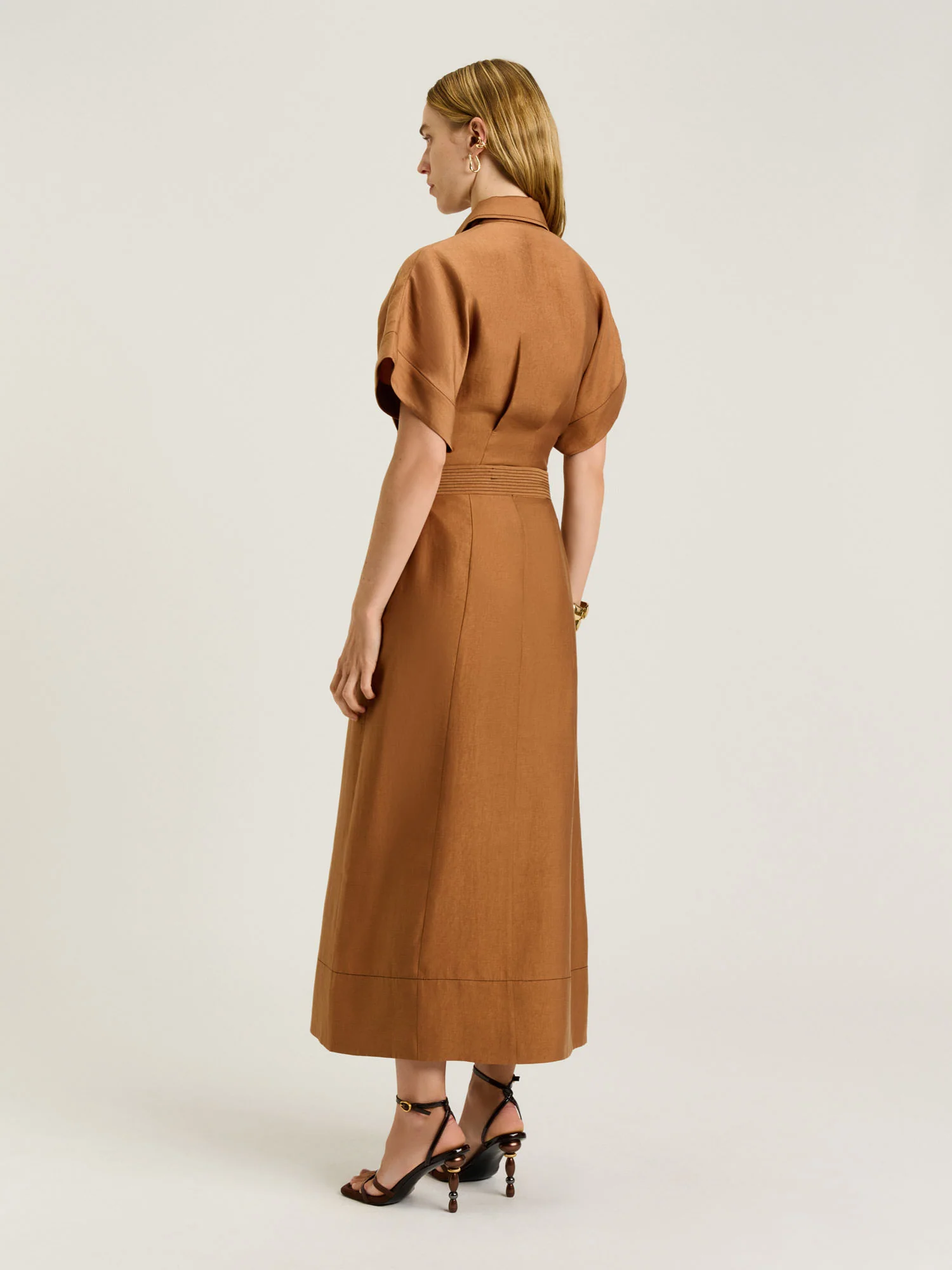 WASHER LYOCELL BELTED MIDI SKIRT - Image 7