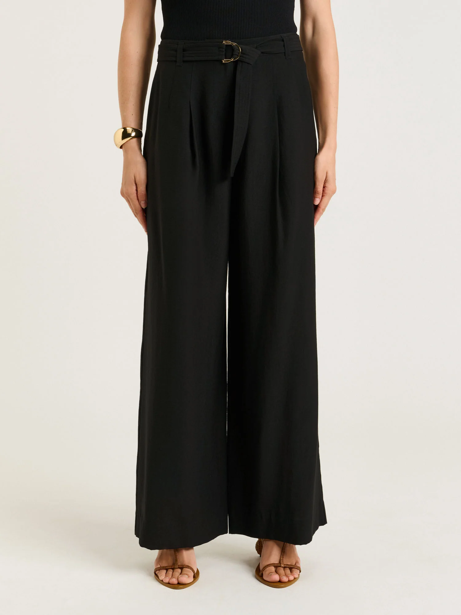 WASHER LYOCELL BELTED STRAIGHT LEG PANT - Image 6