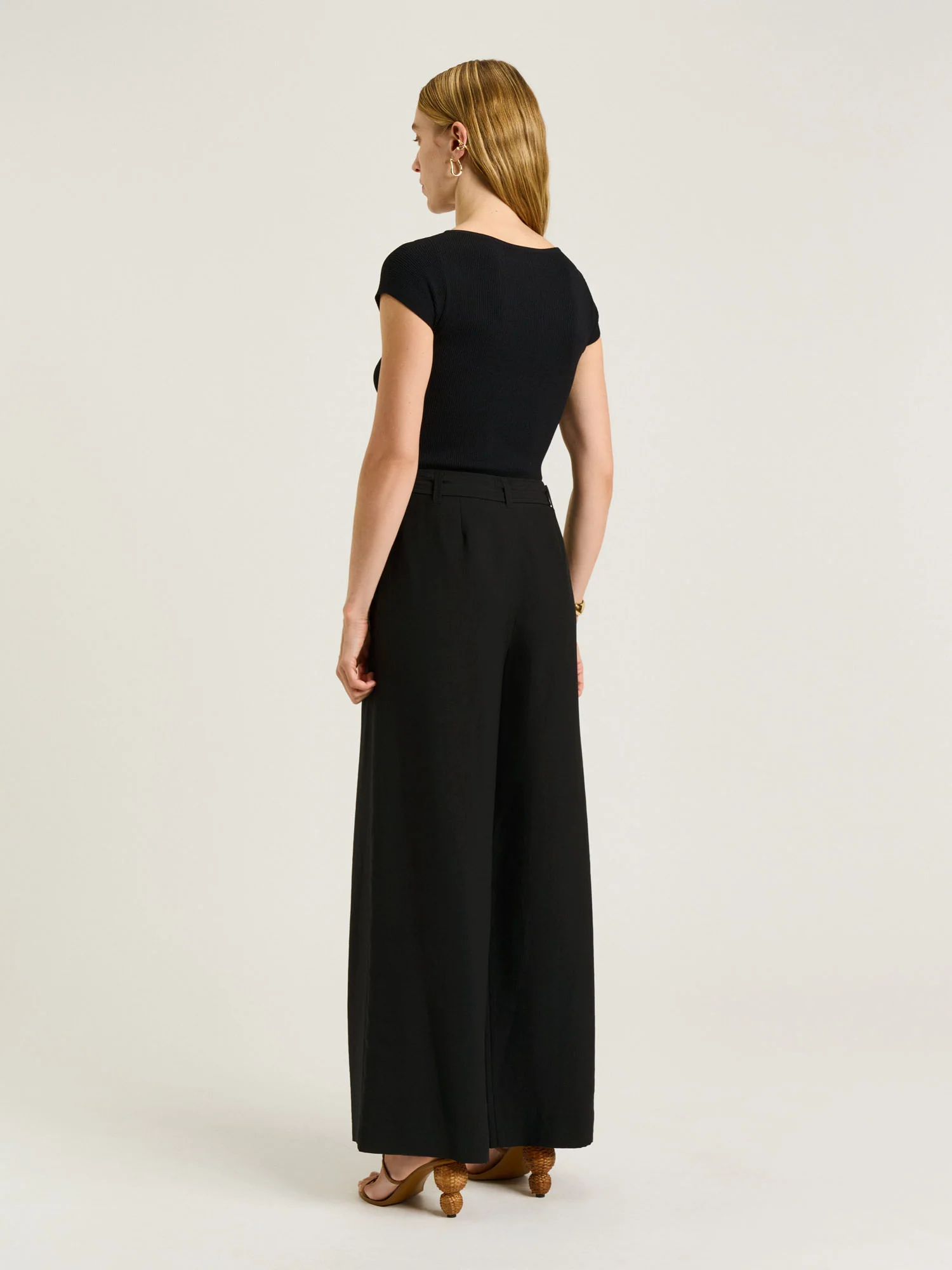 WASHER LYOCELL BELTED STRAIGHT LEG PANT - Image 8