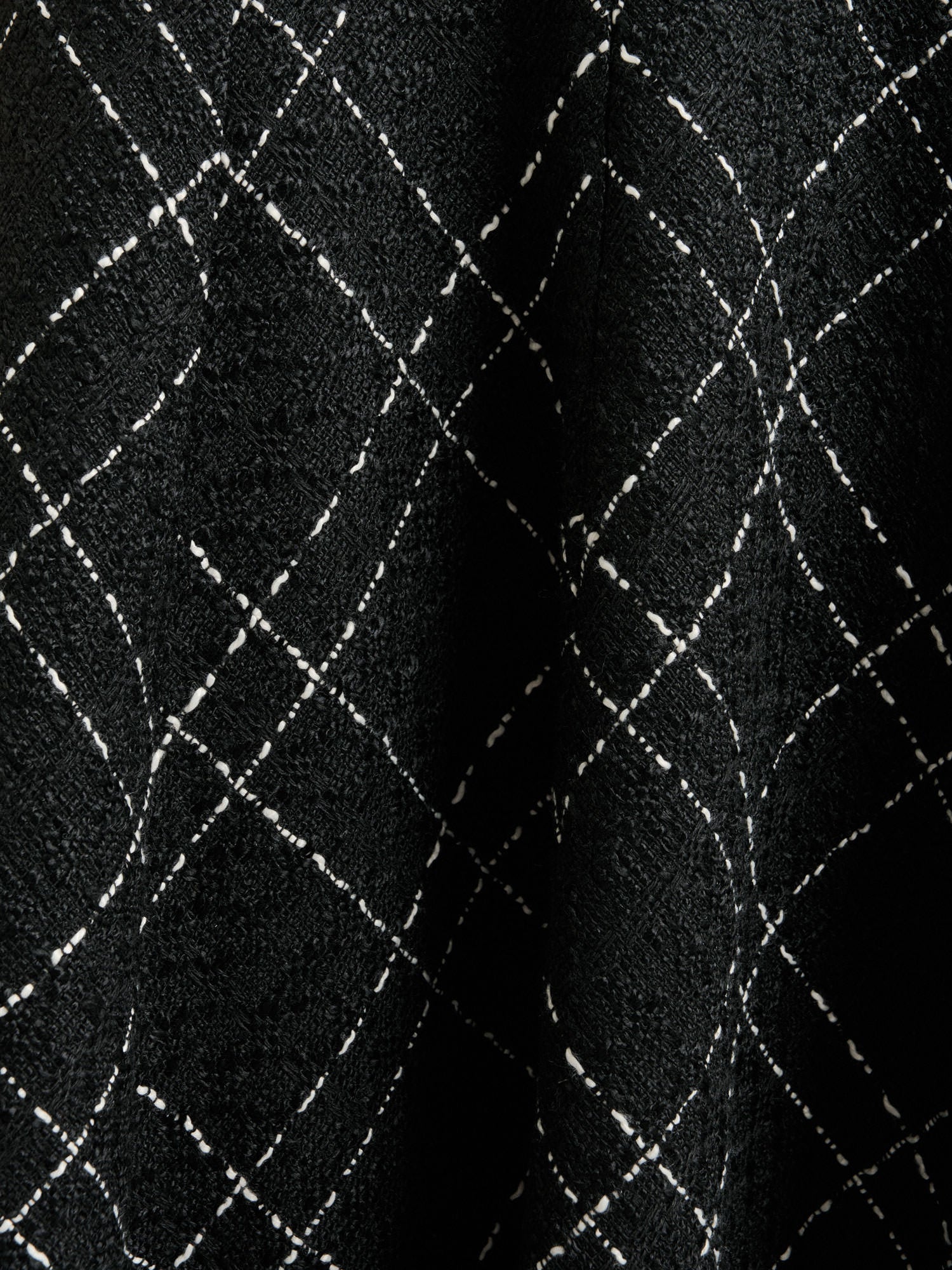 WIDE CHECK TWEED FLUTED SKIRT - Image 4