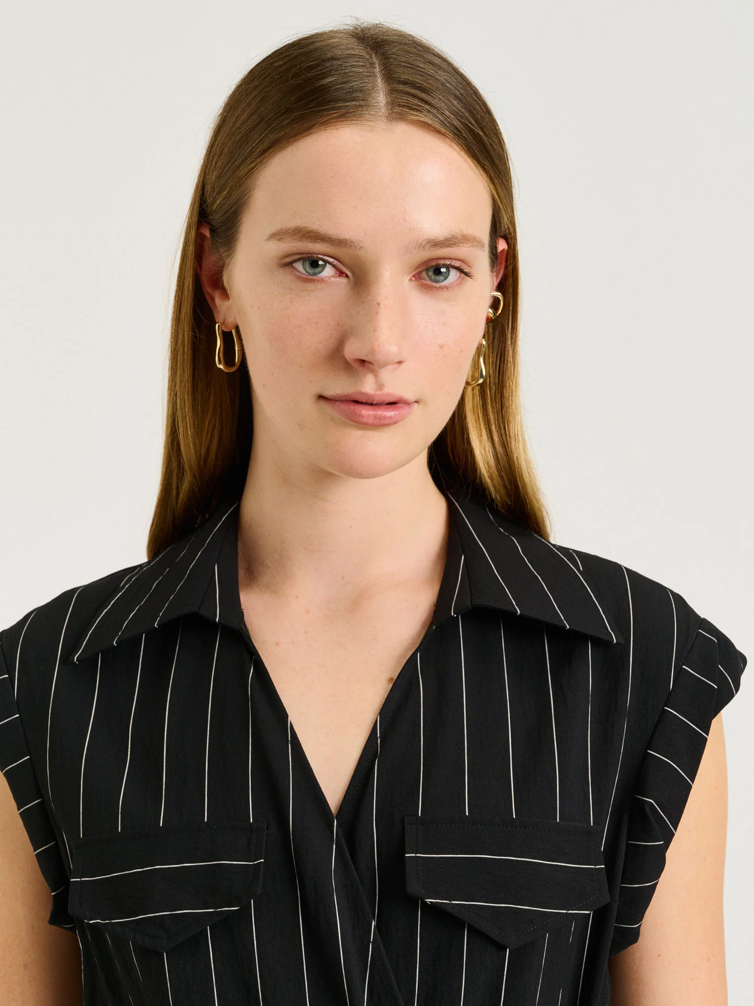 WIDE PINSTRIPE JUMPSUIT - Image 4