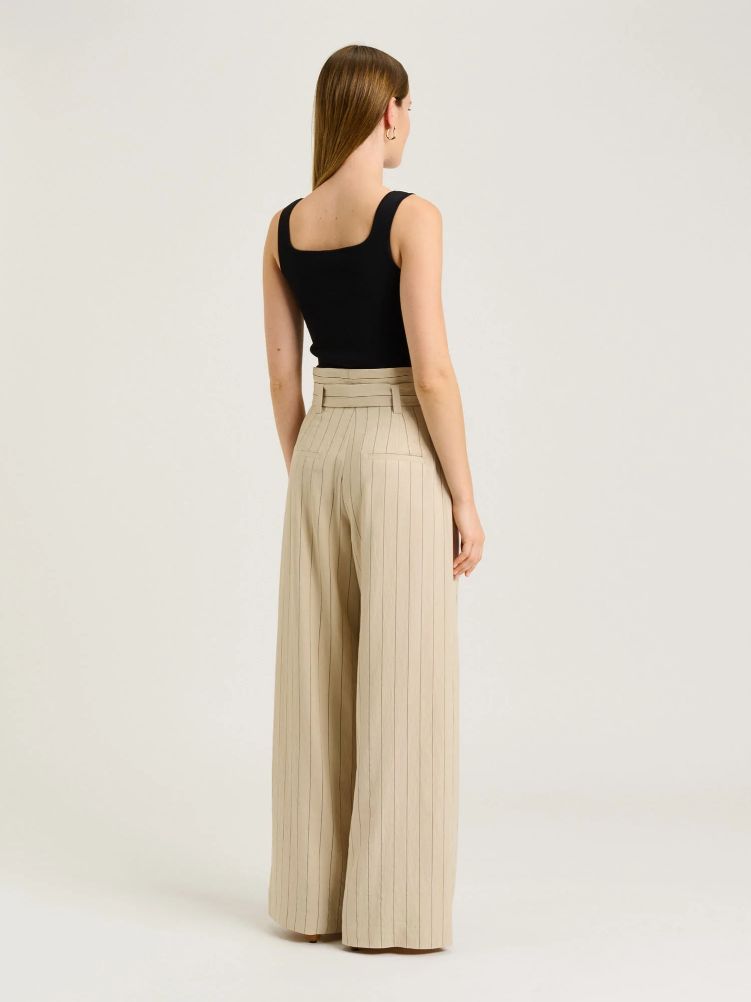 WIDE PINSTRIPE PAPERBAG PANT - Image 5