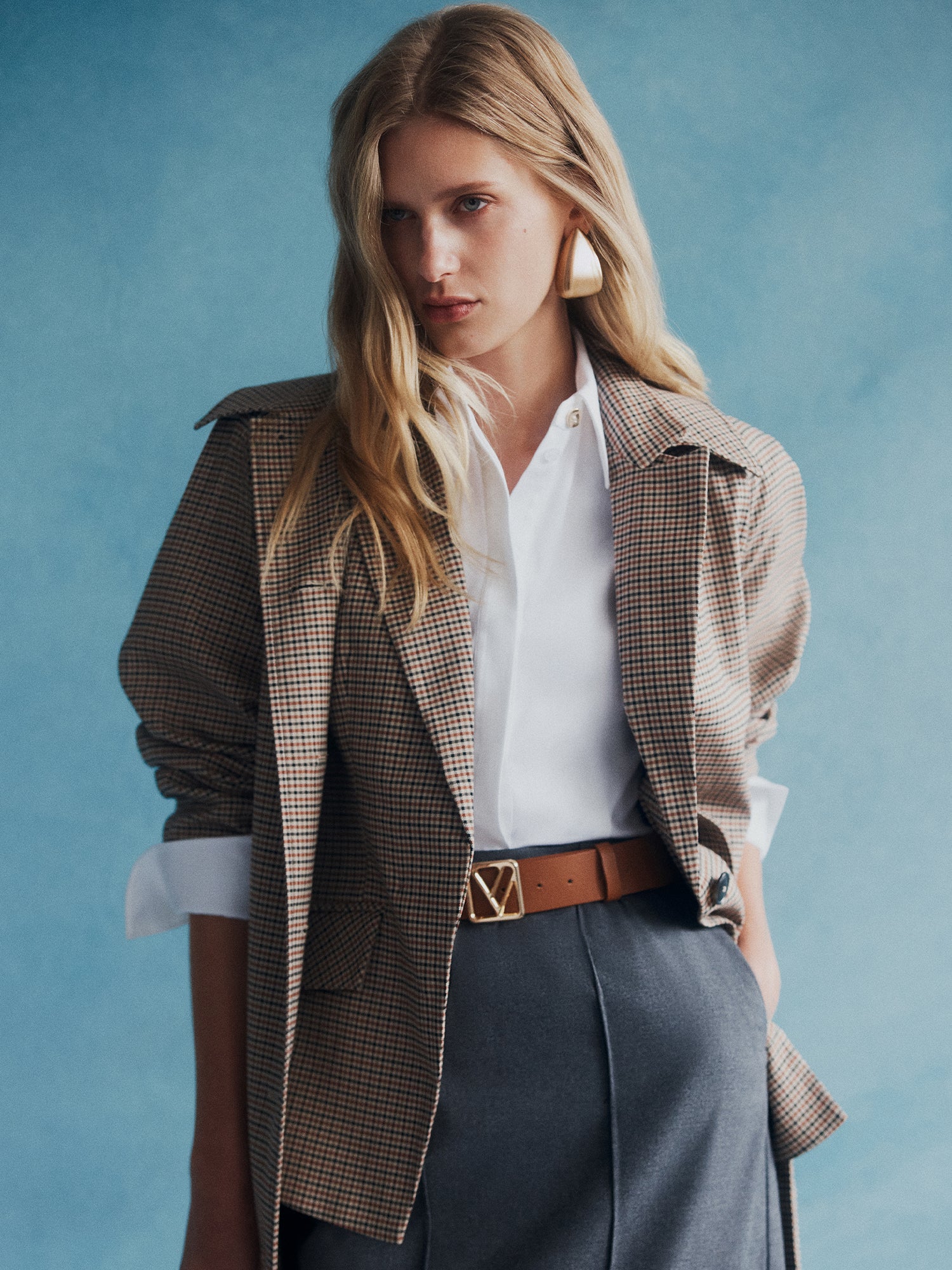 WOVEN CHECK BLAZER - Image 5