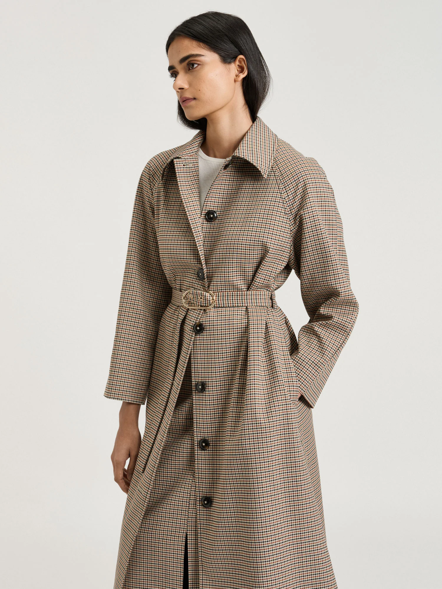 WOVEN CHECK TRENCH - Image 3