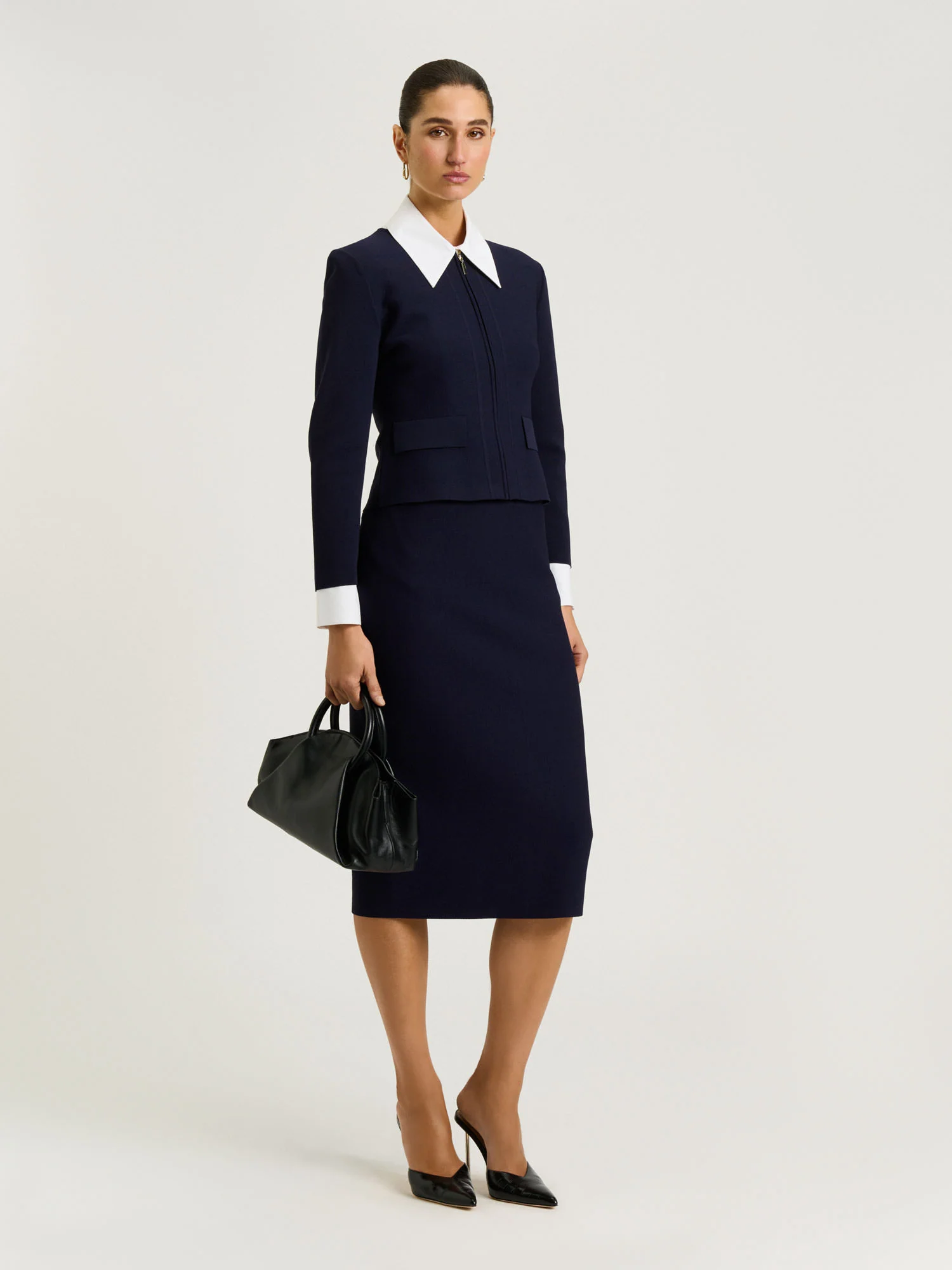 ZIP FRONT MILANO CREPE KNIT JACKET - Image 11