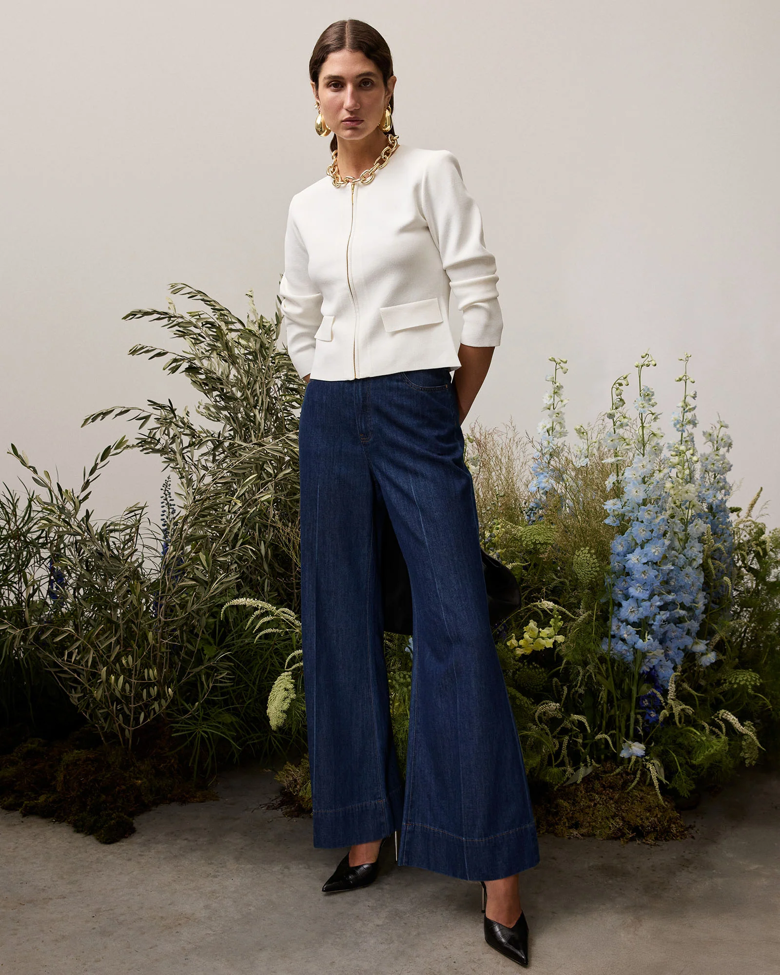 ZIP FRONT MILANO CREPE KNIT JACKET - Image 8