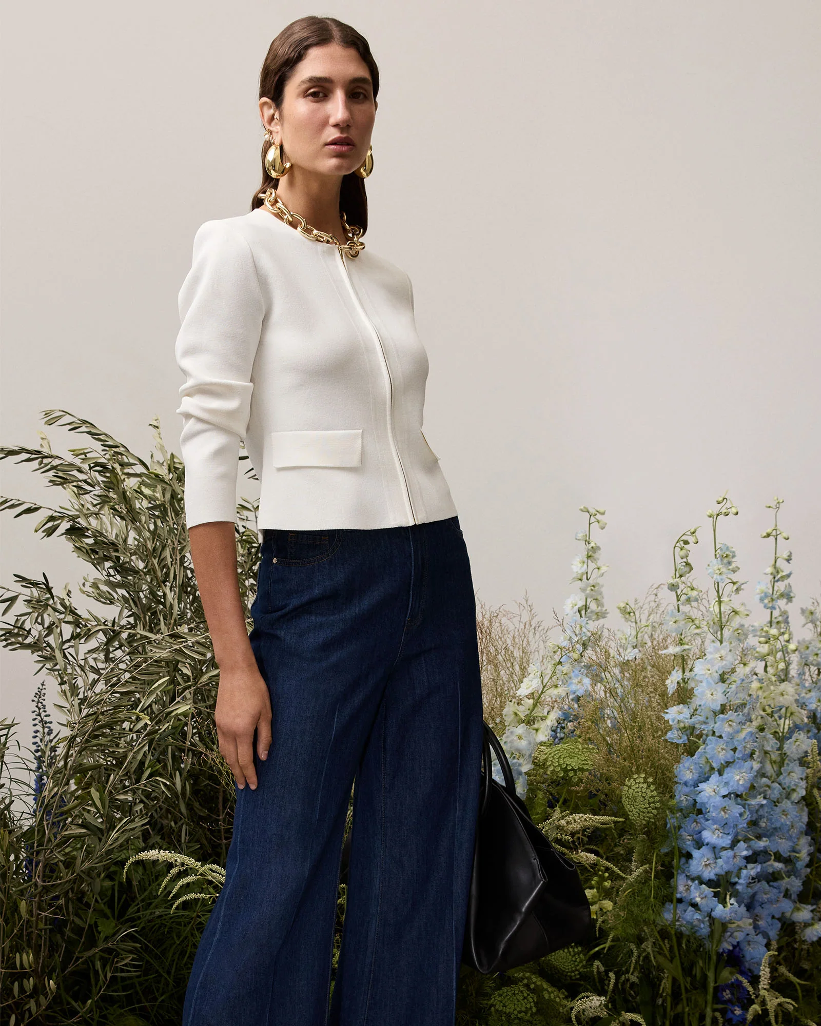 ZIP FRONT MILANO CREPE KNIT JACKET - Image 9